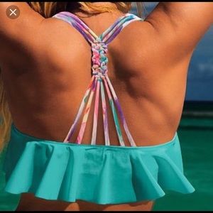 NEW Victoria’s Secret PINK Bikini flounce Top XS